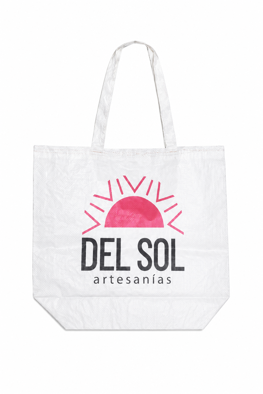 pp woven reusable shopping bag front view